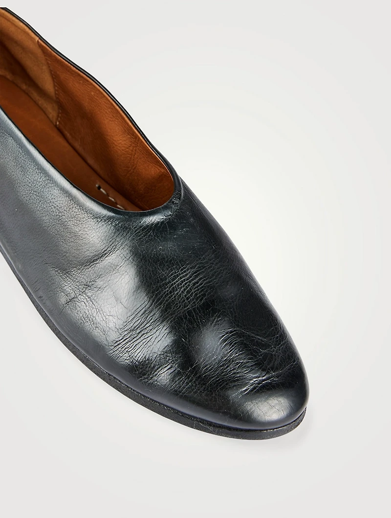 Coltellaccio Leather Ballerina Flats
