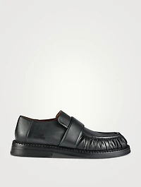 Alluce Estiva Ruched Leather Loafers