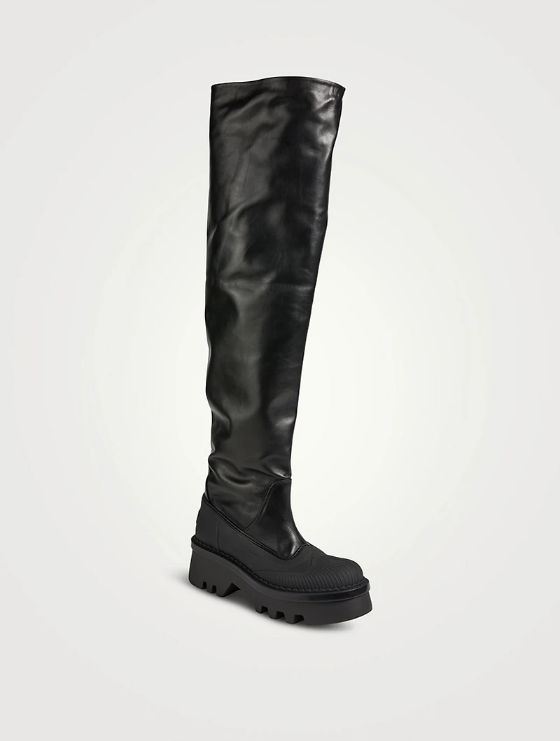 Raina Over-The-Knee Lug-Sole Rain Boots