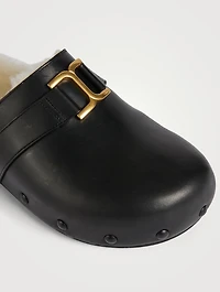 Marcie Shearling-Lined Leather Clogs