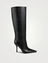 Delphine Embossed Leather Knee-High Boots