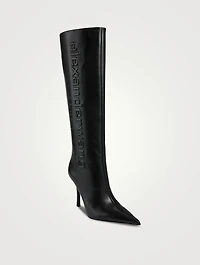 Delphine Embossed Leather Knee-High Boots