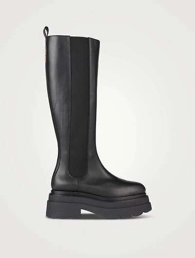 Carter Leather Knee-High Platform Boots