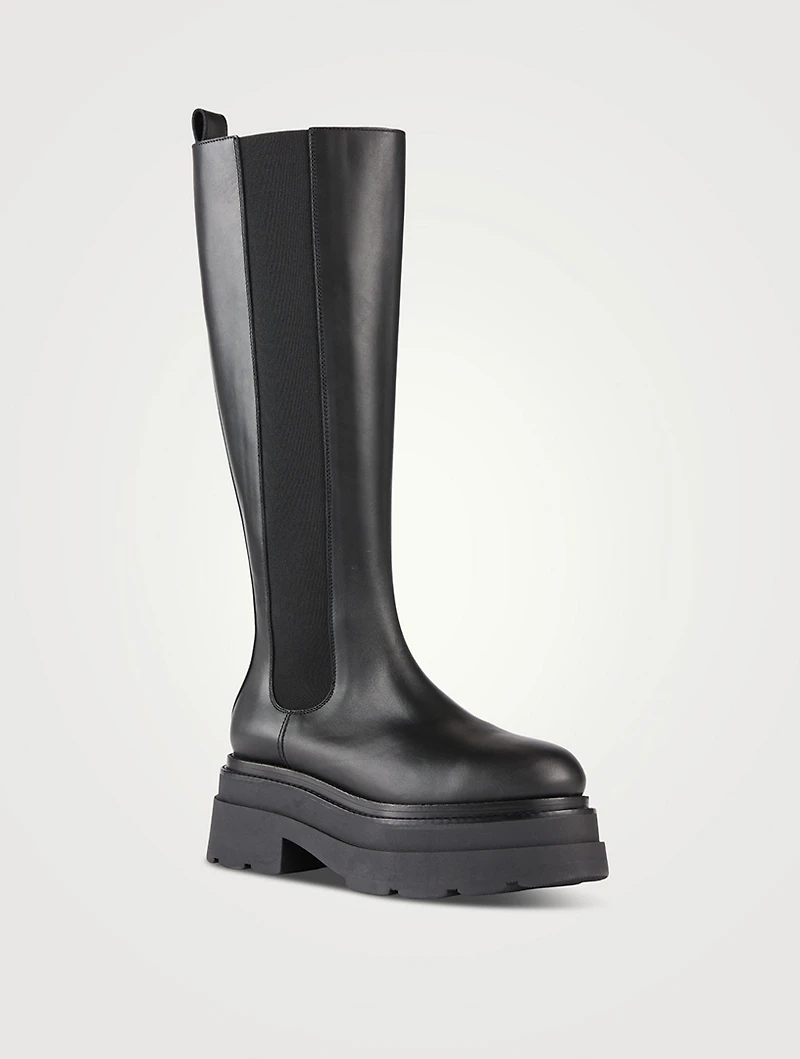 Carter Leather Knee-High Platform Boots