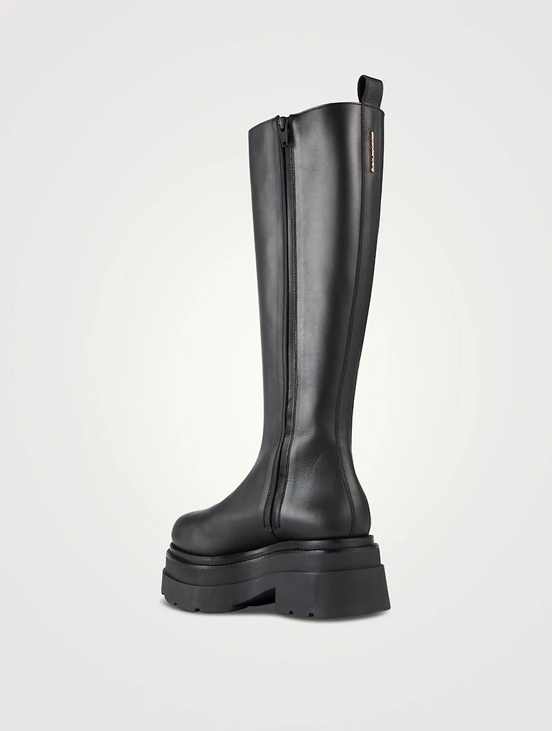 Carter Leather Knee-High Platform Boots