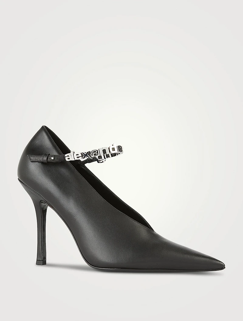 Delphine Embellished Leather Mary Jane Pumps