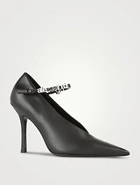 Delphine Embellished Leather Mary Jane Pumps