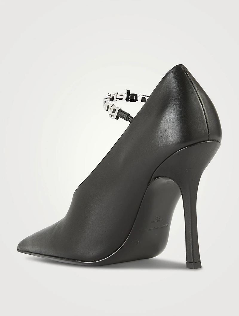 Delphine Embellished Leather Mary Jane Pumps