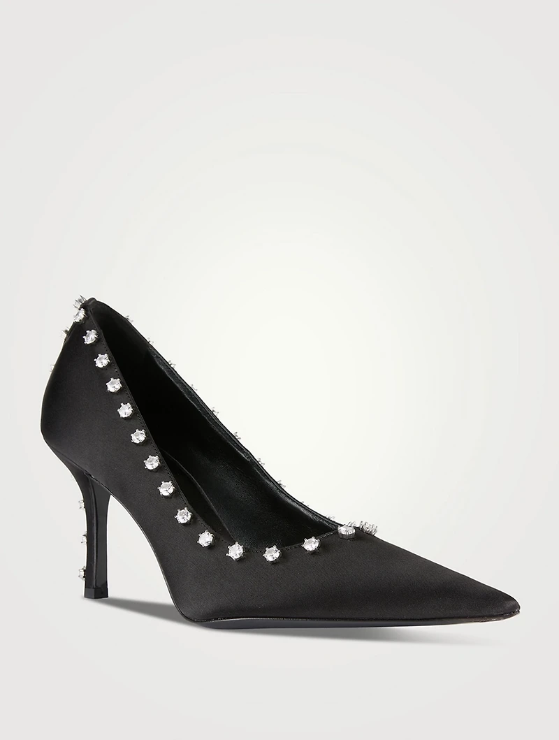 Delphine Crystal Satin Pumps