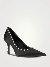 Delphine Crystal Satin Pumps