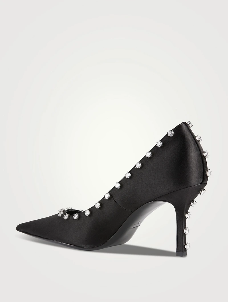 Delphine Crystal Satin Pumps
