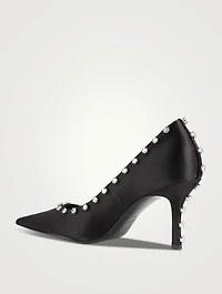 Delphine Crystal Satin Pumps