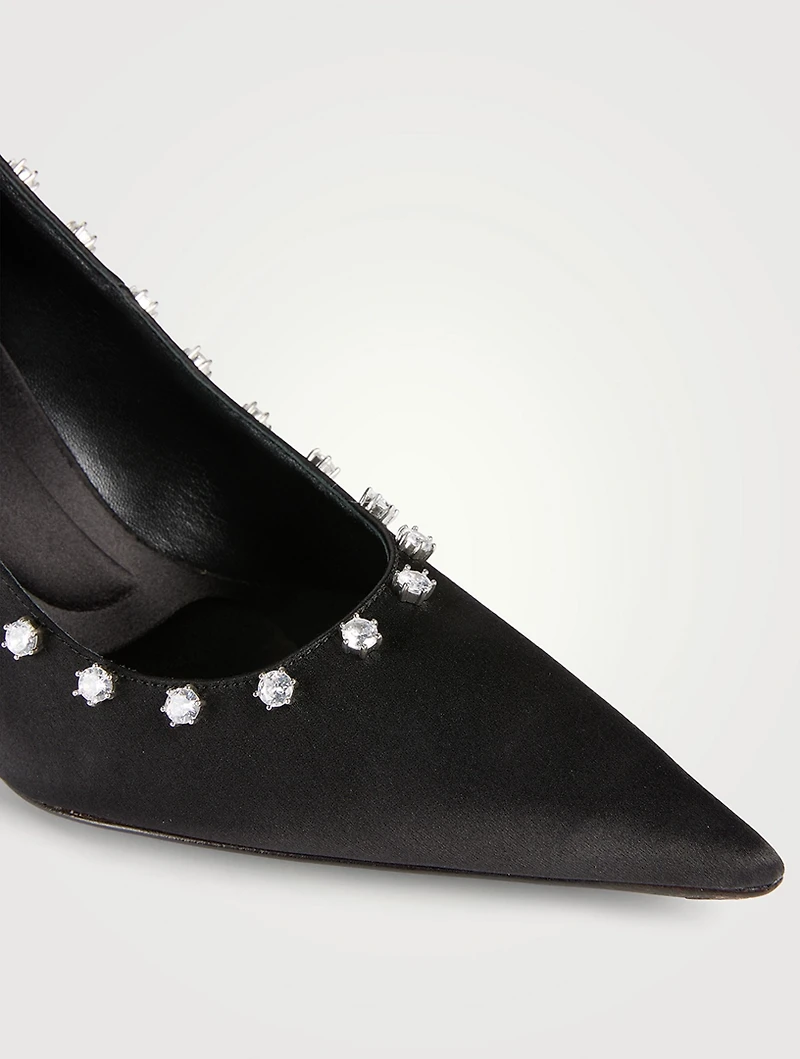 Delphine Crystal Satin Pumps