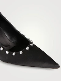 Delphine Crystal Satin Pumps
