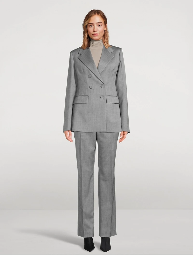 Wool Straight-Leg Pants