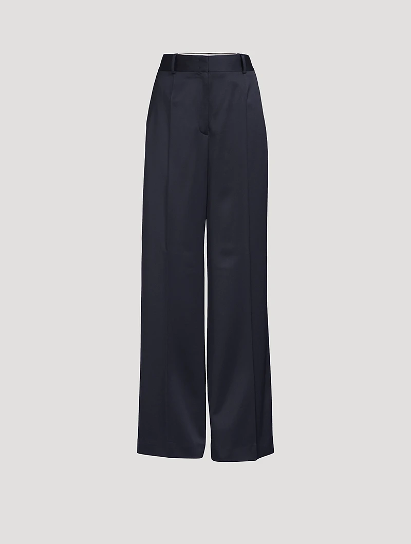 Wool Wide-Leg Suit Pants