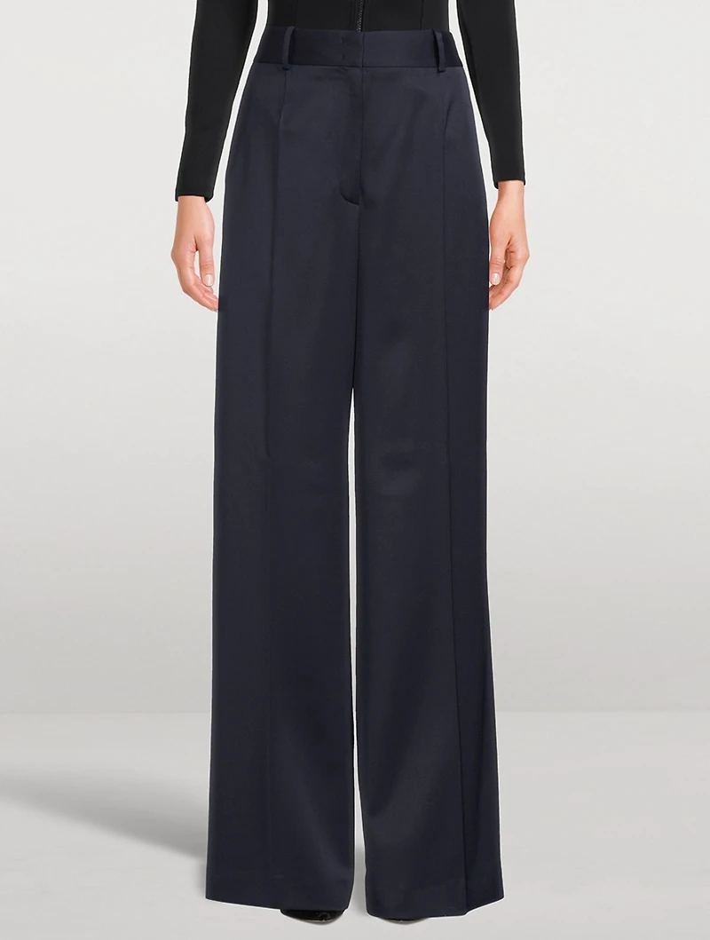 Wool Wide-Leg Suit Pants