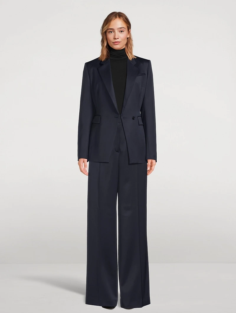 Wool Wide-Leg Suit Pants