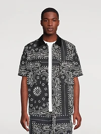 Cotton Short-Sleeve Shirt Bandana Print