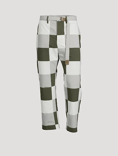 Patchwork Belted Pants