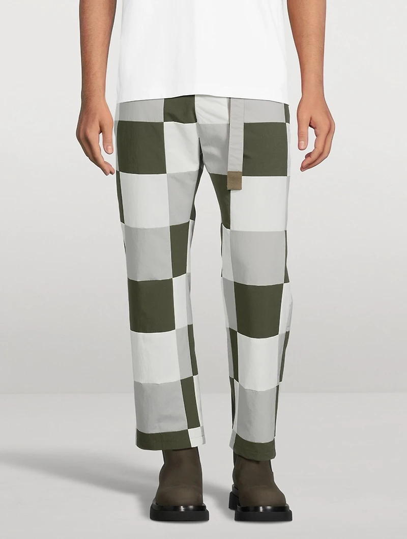 Patchwork Belted Pants