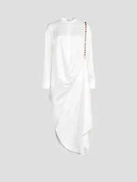 Chain-Trimmed Silk Shirt Dress