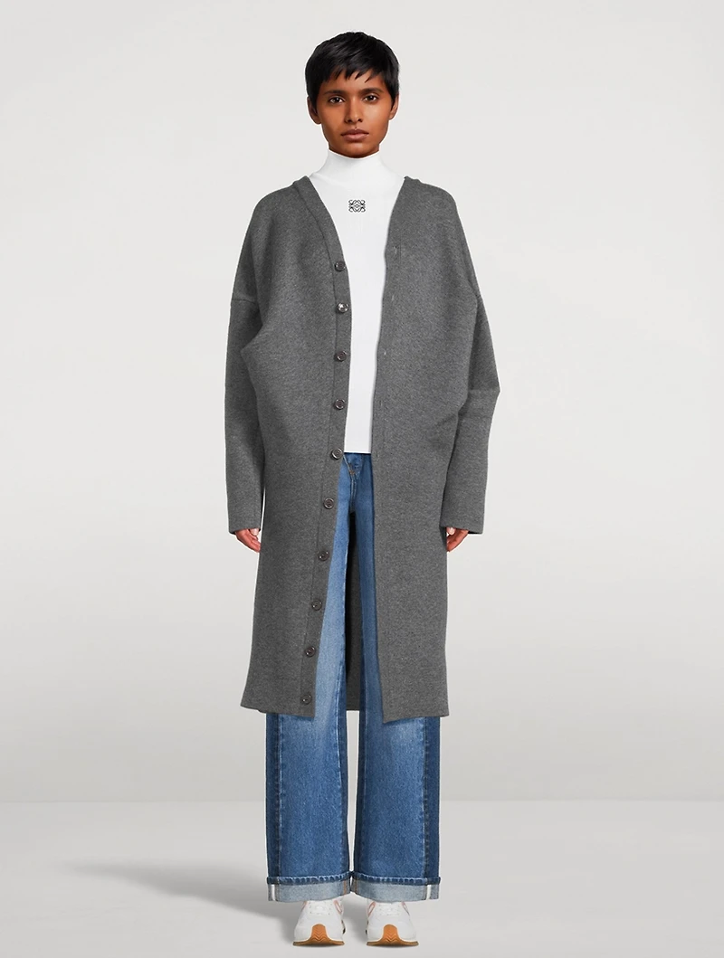 Draped Wool-Blend Coat