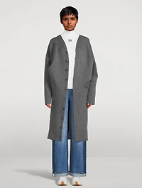 Draped Wool-Blend Coat