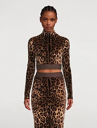 Cropped Turtleneck Leopard Print
