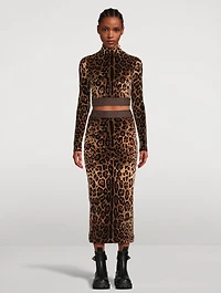Cropped Turtleneck Leopard Print