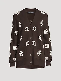 Logo Jacquard Cashmere Cardigan