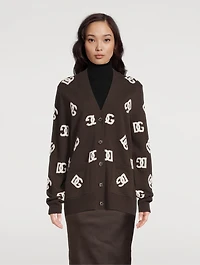 Logo Jacquard Cashmere Cardigan