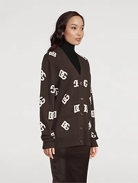 Logo Jacquard Cashmere Cardigan