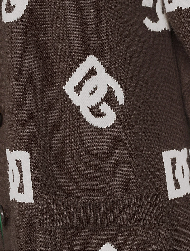 Logo Jacquard Cashmere Cardigan