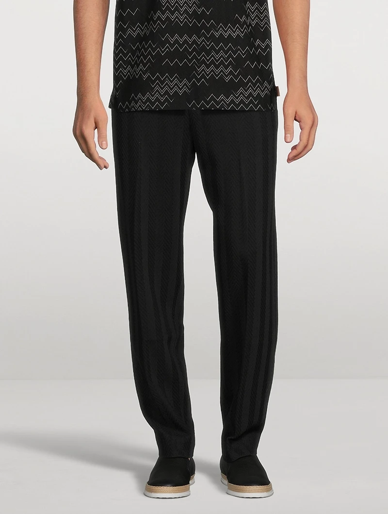 Zigzag Cotton-Blend Pants