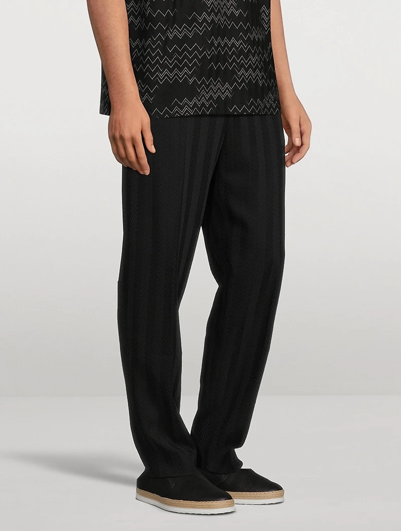 Zigzag Cotton-Blend Pants
