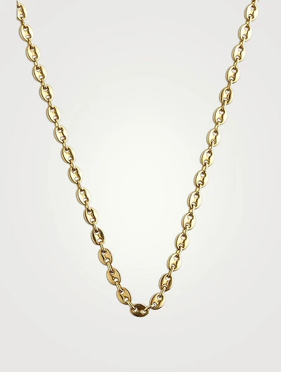 Vintage 18K Gold Flat Mariner Chain Necklace