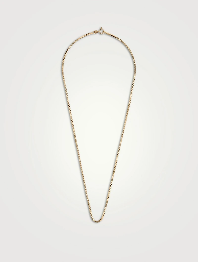 14K Gold Box Chain Necklace