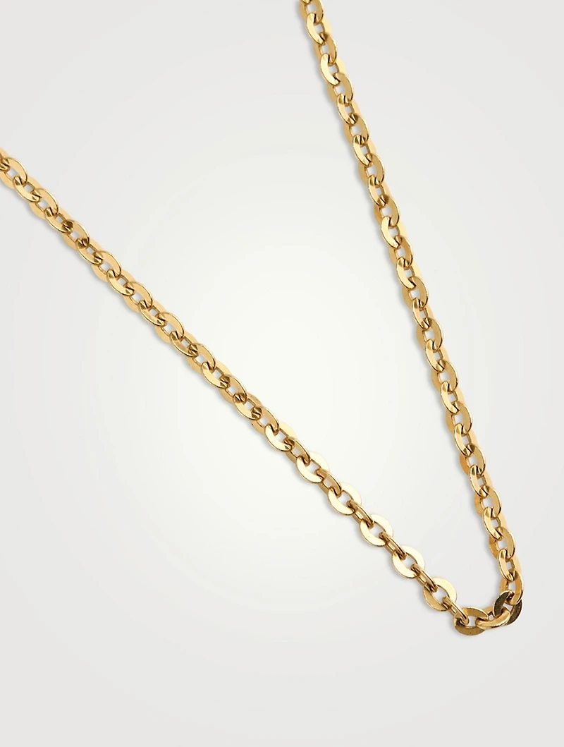 18K Gold Unoaerre Flat Cable Chain Necklace