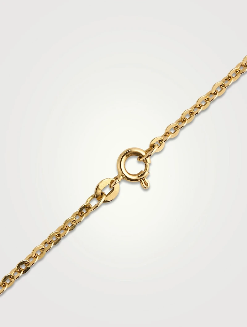 18K Gold Unoaerre Flat Cable Chain Necklace