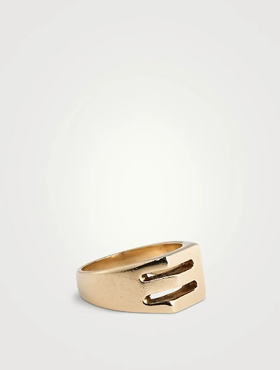 Vintage 14K Gold Initial “E” Ring