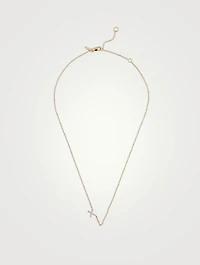 Love Letter 14K Gold X Initial Pavé Diamond Necklace