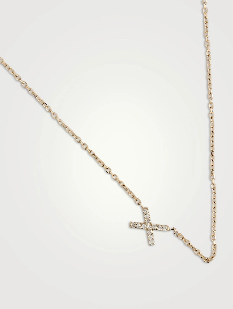 Love Letter 14K Gold X Initial Pavé Diamond Necklace