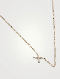 Love Letter 14K Gold X Initial Pavé Diamond Necklace