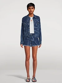 Denim Jacket Marmo Print