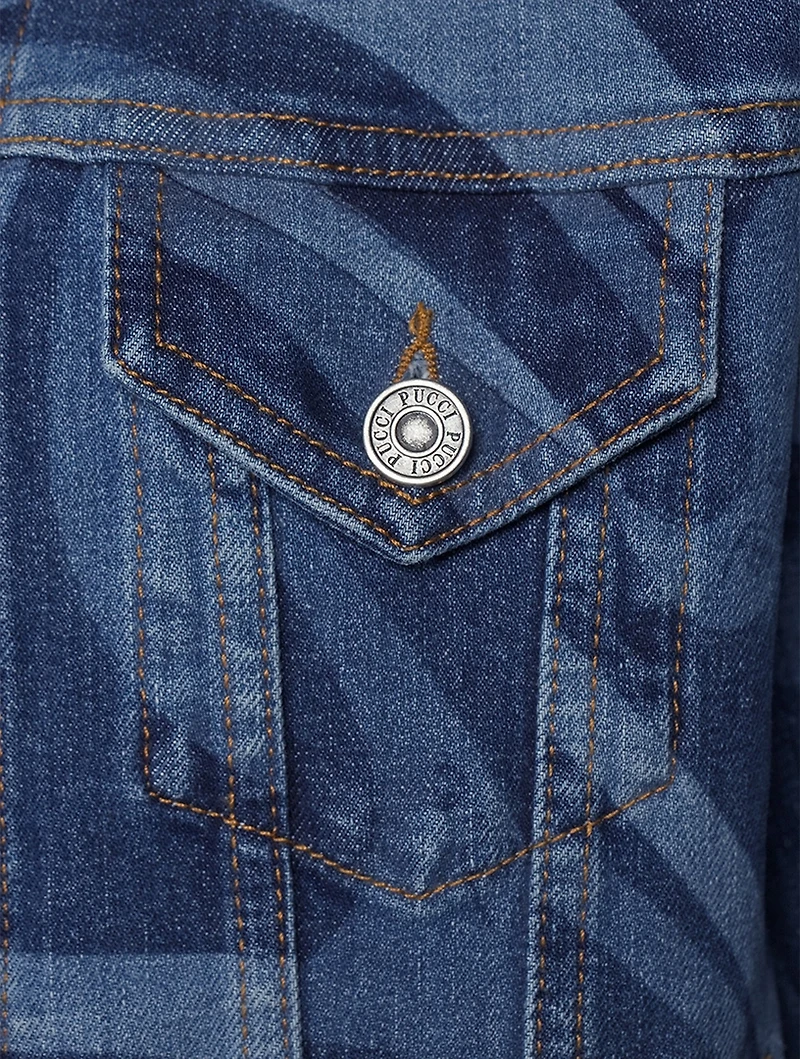 Denim Jacket Marmo Print