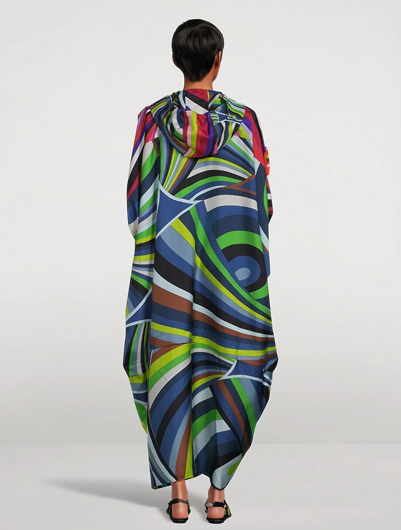 Silk Twill Caftan In Iride Print