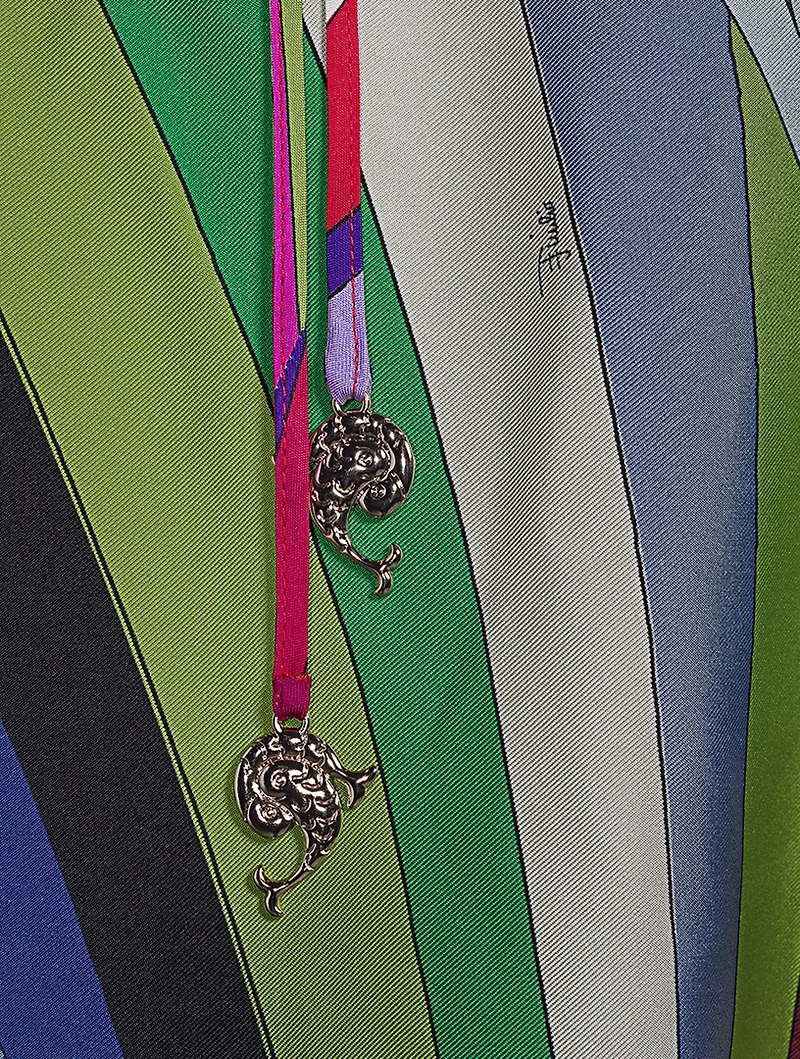 Silk Twill Caftan In Iride Print