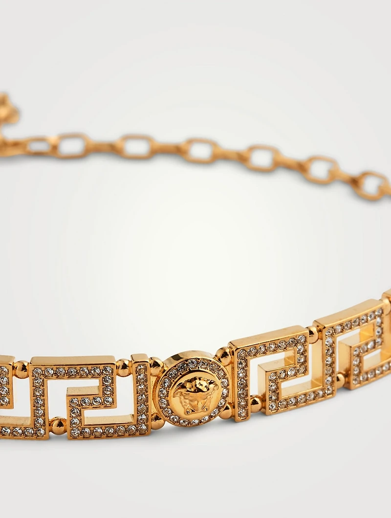 Crystal Medusa Greca Choker Necklace
