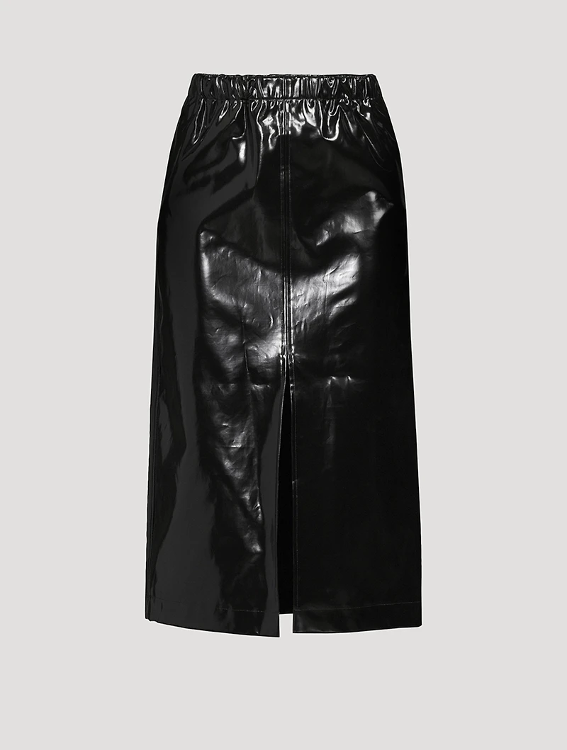 Patent Midi Skirt